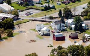 The remnants of Hurricane Ivan dumped rain across Centre County late Friday and early Saturday, causing flooding in may parts of the area, including Spring Mills, above.